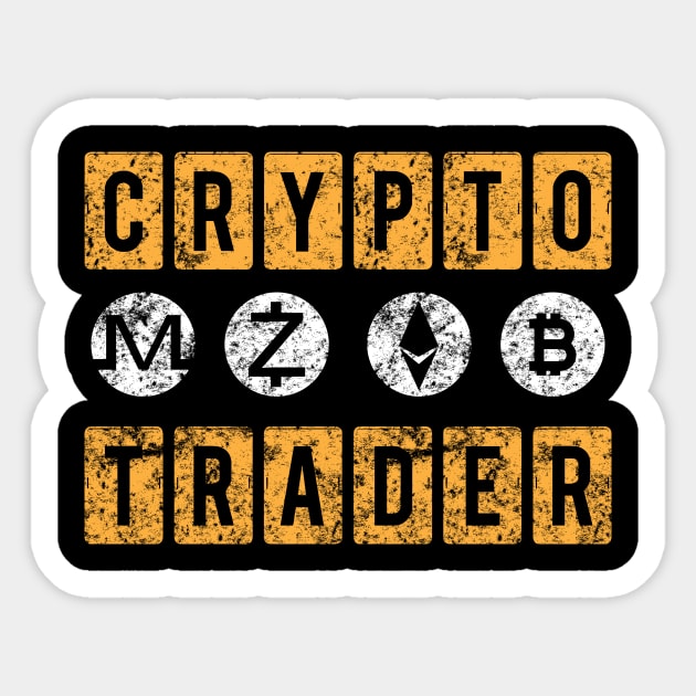 Crypto Trader Bitcoin Blockchain Distressed Sticker by theperfectpresents